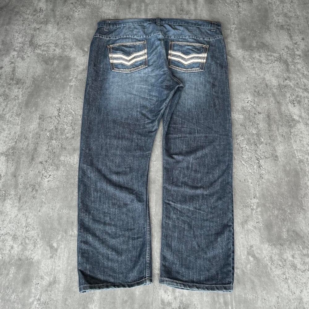 Vintage Y2K Affliction Style Baggy Opium Embroidered Jeans